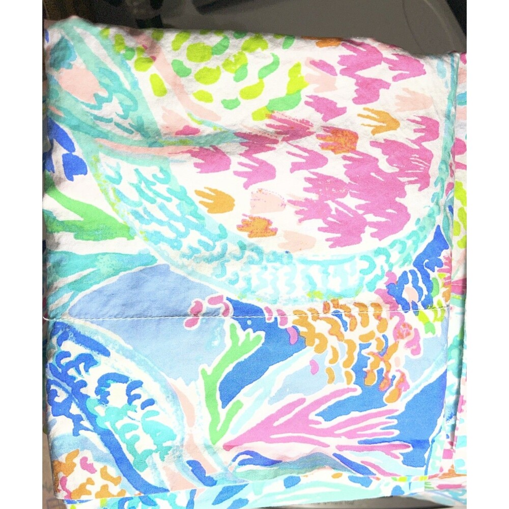 Pottery Barn Kids Lilly Pulitzer Mermaid Cove Sheet Set 4 Pc Full Organic Cotton
